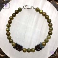 Green Labradorite & Hematite Arrow Bracelet
